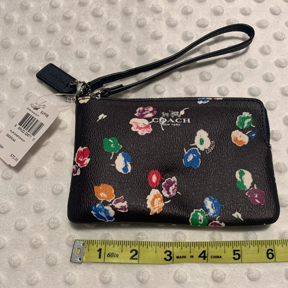 Coach Wildflower Corner Zipper Wristlet